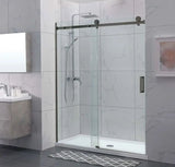COVEY Wall To Wall Frameless Single Sliding Door Shower Screen Square Handle 1180 - 2000mm