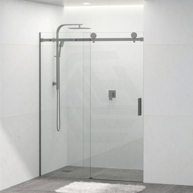 COVEY Wall To Wall Frameless Single Sliding Door Shower Screen Square Handle 1180 - 2000mm