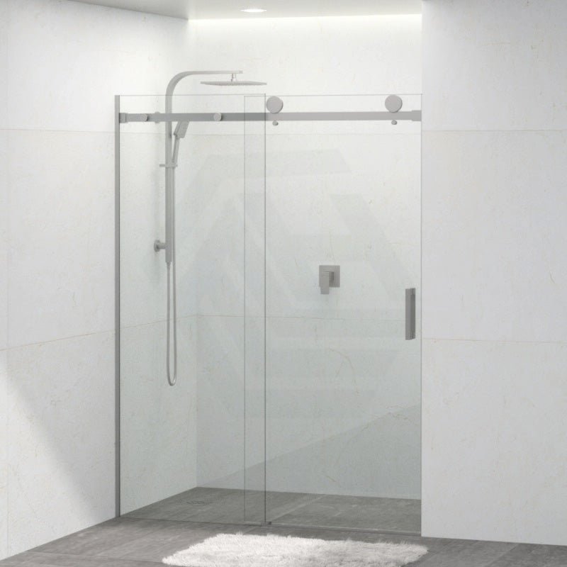 COVEY Wall To Wall Frameless Single Sliding Door Shower Screen Square Handle 1180 - 2000mm