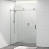 COVEY Wall To Wall Frameless Single Sliding Door Shower Screen Square Handle 1180 - 2000mm