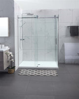 COVEY Wall To Wall Frameless Single Sliding Door Shower Screen Square Handle 1180 - 2000mm