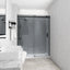 COVEY Wall To Wall Frameless Single Sliding Door Shower Screen Square Handle 1180 - 2000mm (Grey Glass)