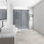 COVEY Wall To Wall Frameless Single Sliding Door Shower Screen Square Handle 1180 - 2000mm (Grey Glass)
