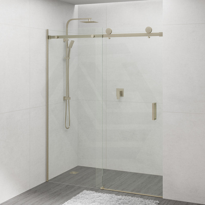 COVEY Wall To Wall Frameless Single Sliding Door Shower Screen Square Handle 1180 - 2000mm