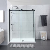 COVEY Wall To Wall Frameless Single Sliding Door Shower Screen Square Handle 1180 - 2000mm