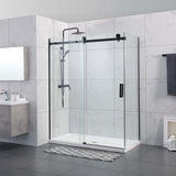COVEY Wall To Wall Frameless Single Sliding Door Shower Screen Square Handle 1180 - 2000mm