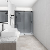 COVEY Wall To Wall Frameless Single Sliding Door Shower Screen Square Handle 1180 - 2000mm