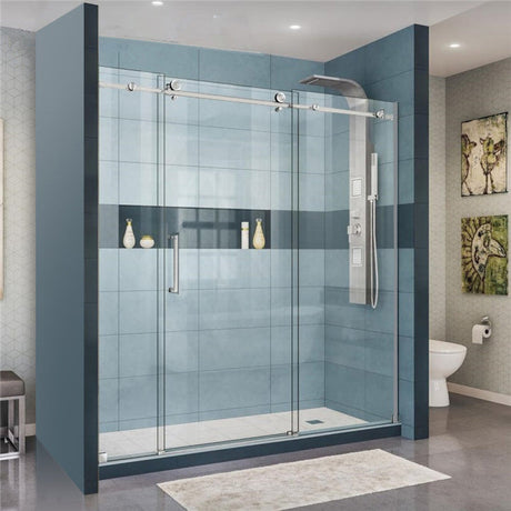 COVEY Wall To Wall Frameless Sliding Door Shower Screen Square Handle (>1400mm - 3 Panels)
