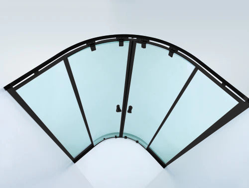 COVEY Wall To Wall Semi-Framed Curved Sliding Door Shower Screen