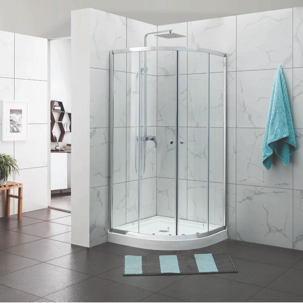 COVEY Wall To Wall Semi-Framed Curved Sliding Door Shower Screen