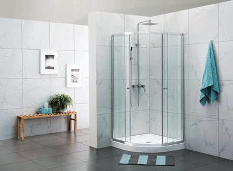 COVEY Wall To Wall Semi-Framed Curved Sliding Door Shower Screen