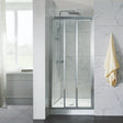 COVEY Wall To Wall Semi-Framed Triple Sliding Door With 3 Panels Shower Screen