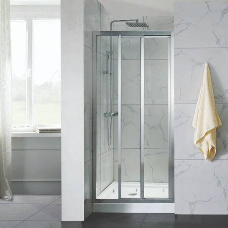 COVEY Wall To Wall Semi-Framed Triple Sliding Door With 3 Panels Shower Screen
