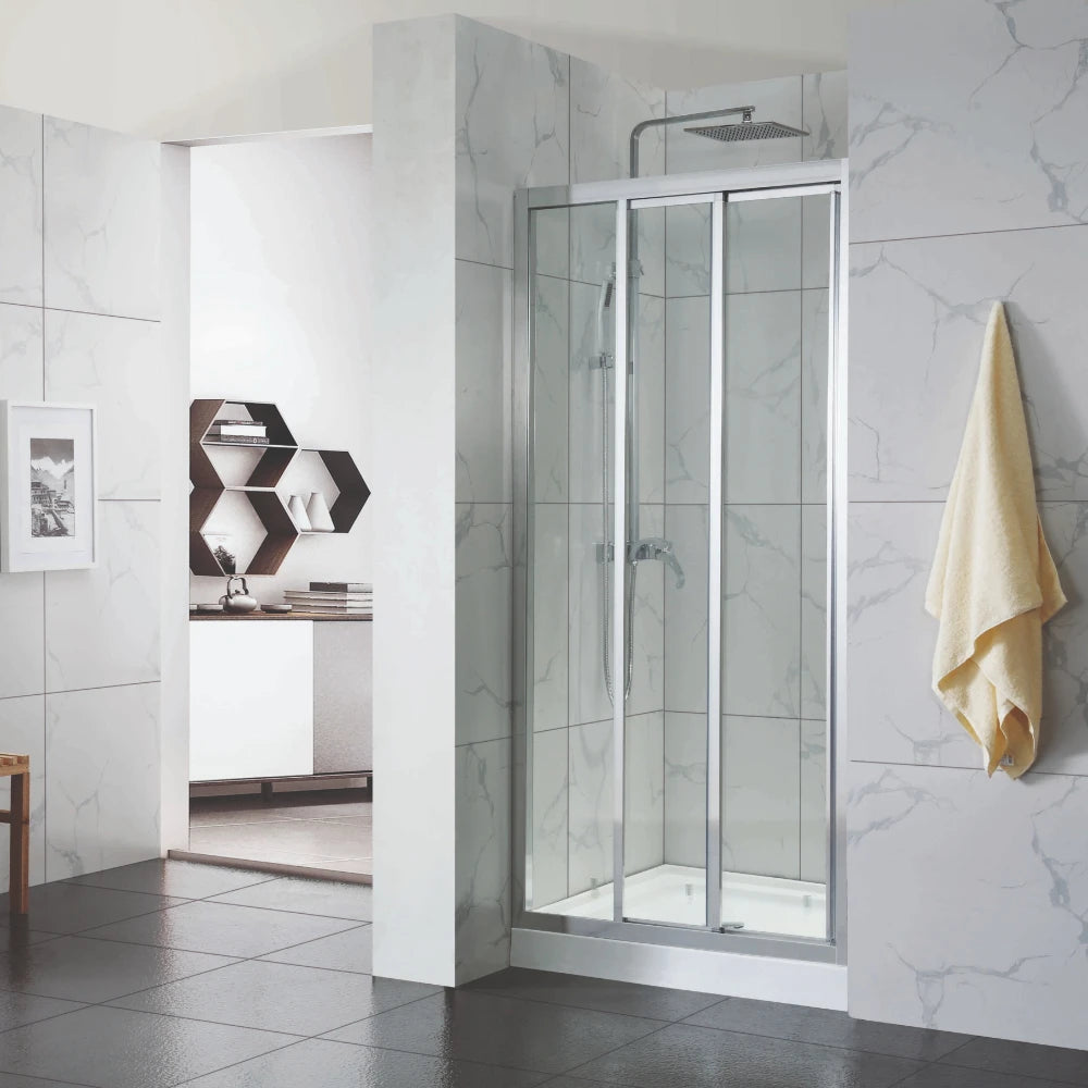 COVEY Wall To Wall Semi-Framed Triple Sliding Door With 3 Panels Shower Screen
