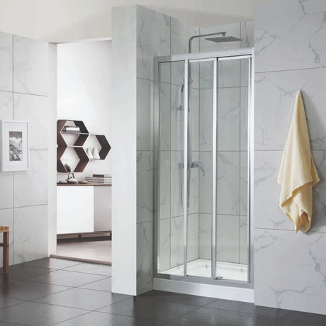 COVEY Wall To Wall Semi-Framed Triple Sliding Door With 3 Panels Shower Screen