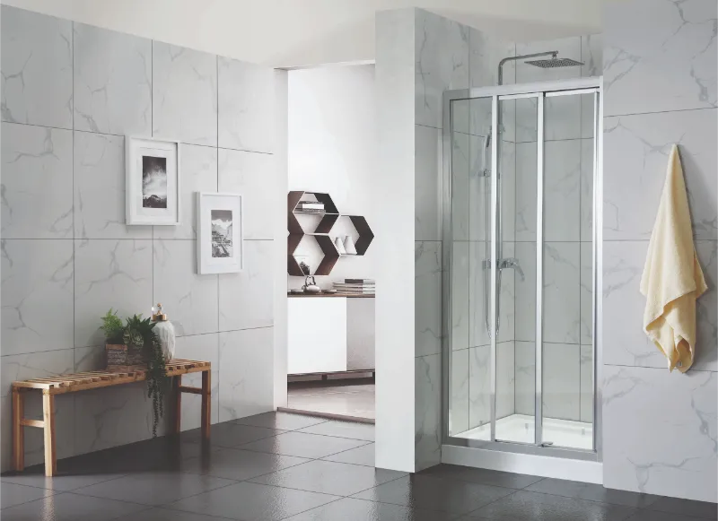 COVEY Wall To Wall Semi-Framed Triple Sliding Door With 3 Panels Shower Screen