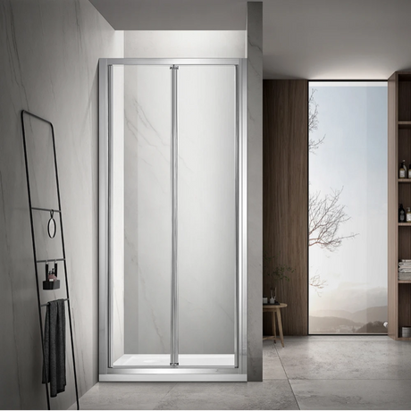 COVEY Wall to Wall Semi-Frameless Bi-Fold Swing Door Shower Screen