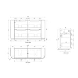 CURVA Floor Stading Curve Vanity Matte White (All Sizes)-1500mm