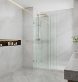 COVEY Frameless Walk-in Single Panel Curved Corner Fluted/ Narrowline Shower Screen