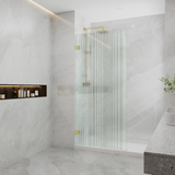 COVEY Frameless Walk-in Single Panel Curved Corner Fluted/ Narrowline Shower Screen