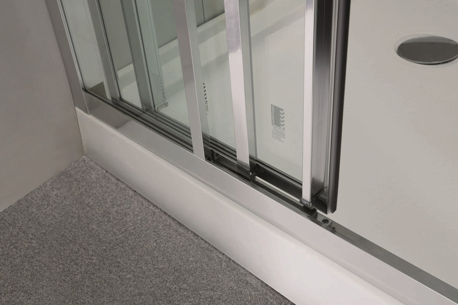 COVEY Wall To Wall Semi-Framed Triple Sliding Door With 3 Panels Shower Screen