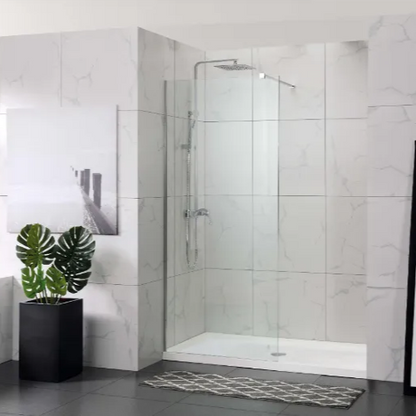 COVEY Frameless Walk-In Single Panel Clear Shower Screen (U Channel)