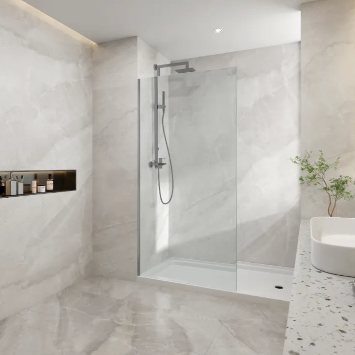 COVEY Frameless Walk-In Single Panel Clear Shower Screen (U Channel)