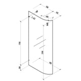 COVEY Frameless Walk-in Single Panel Bend Glass Shower Screen (Curved Body)