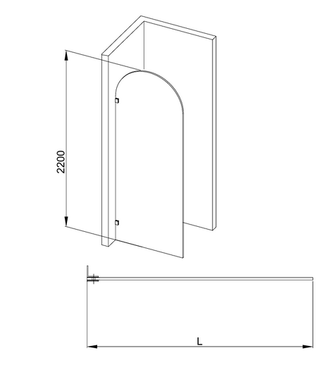 COVEY Frameless Walk-in Single Panel Top Arch Clear Glass Shower Screen