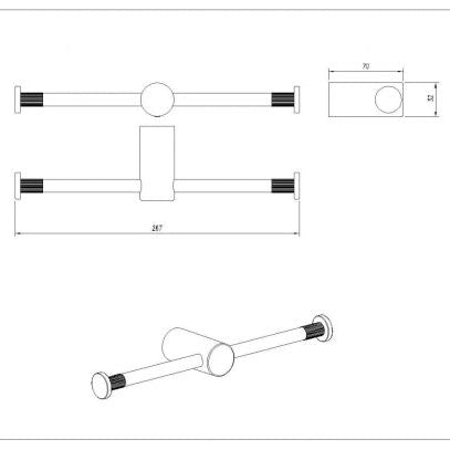 Caddence Double Toilet Paper Holder-Drawing