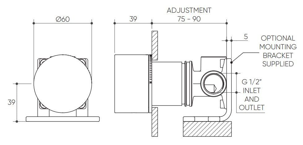Cahya Wall Progressive Mixer Lead Free drawing