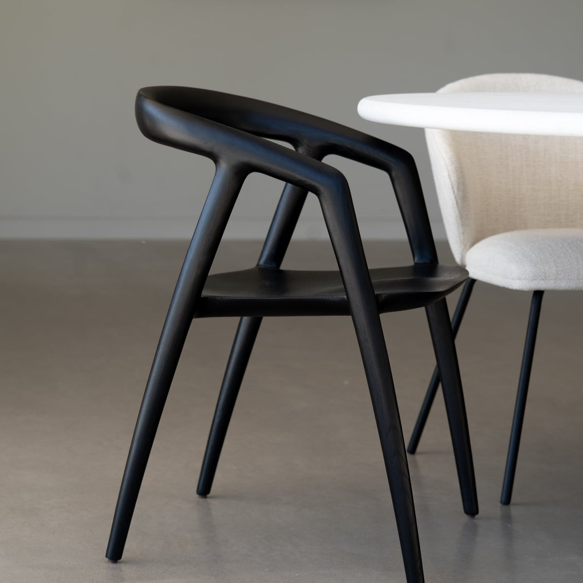 Cali Solid Ash Wood Dining Chair -Black