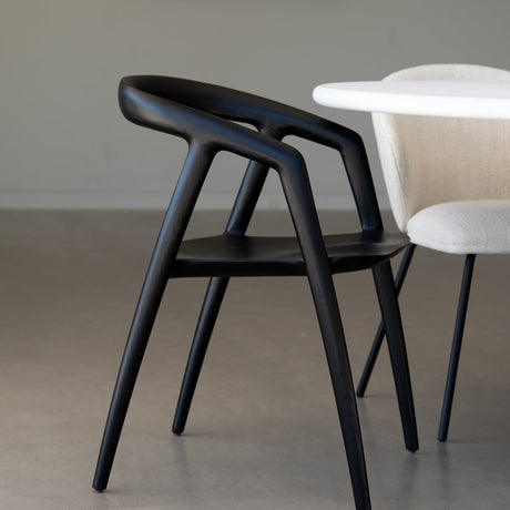 Cali Solid Ash Wood Dining Chair -Black