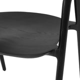 Cali Solid Ash Wood Dining Chair -Black