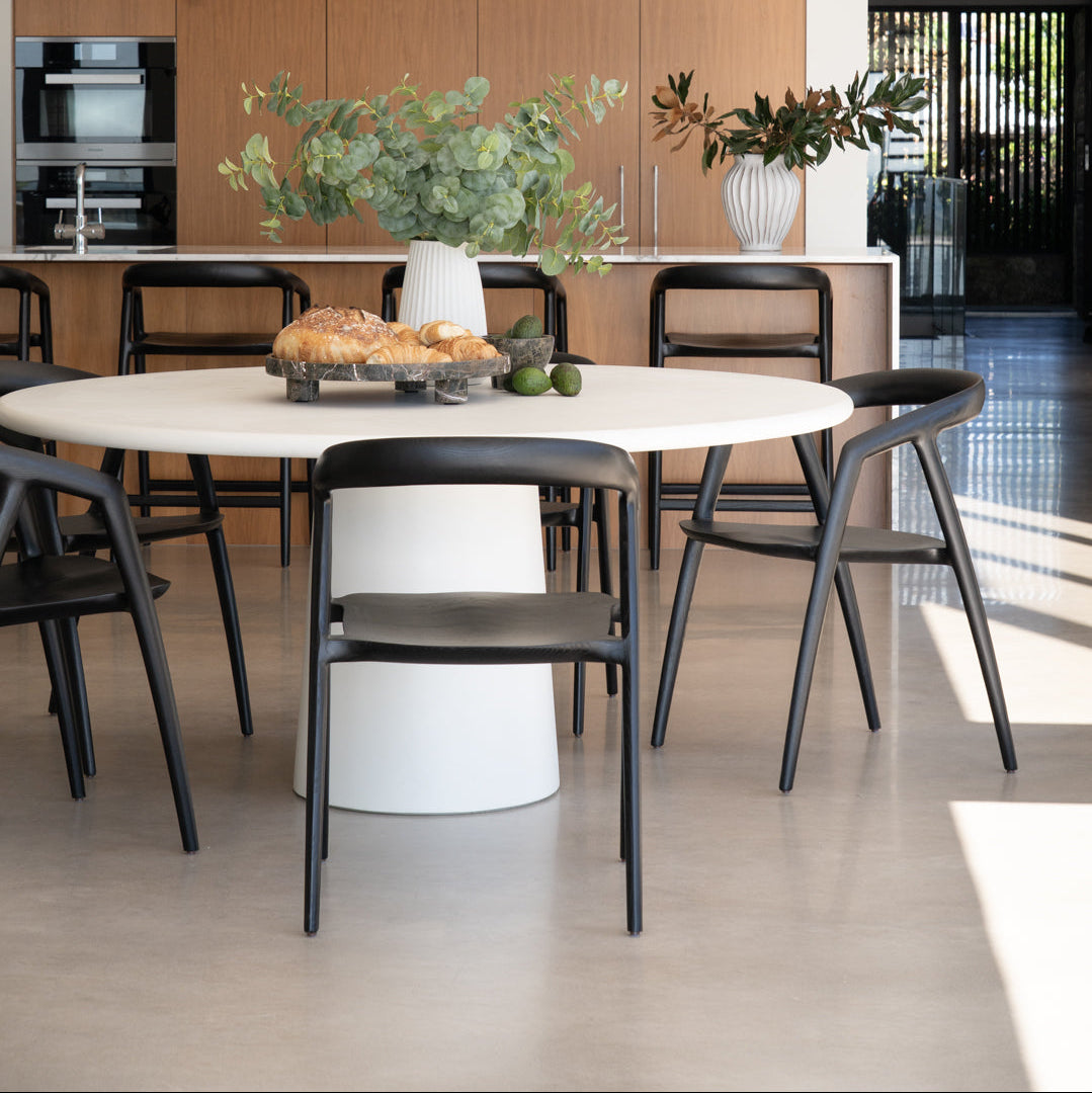 Cali Solid Ash Wood Dining Chair -Black