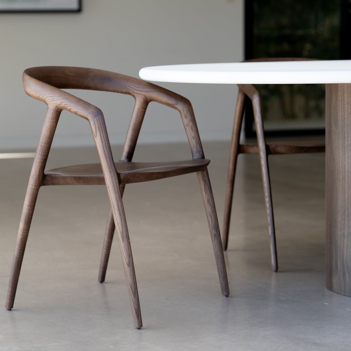 Cali Solid Ash Wood Dining Chair - Walnut