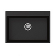 Carysil Black Single Bowl Granite Stone Kitchen Sink Top/Under Mount 680 x 500 x 220mm