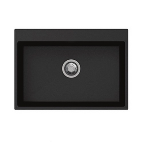 Carysil Black Single Bowl Granite Stone Kitchen Sink Top/Under Mount 680 x 500 x 220mm