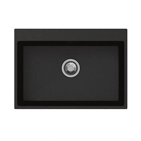 Carysil Black Single Bowl Granite Stone Kitchen Sink Top/Under Mount 680 x 500 x 220mm