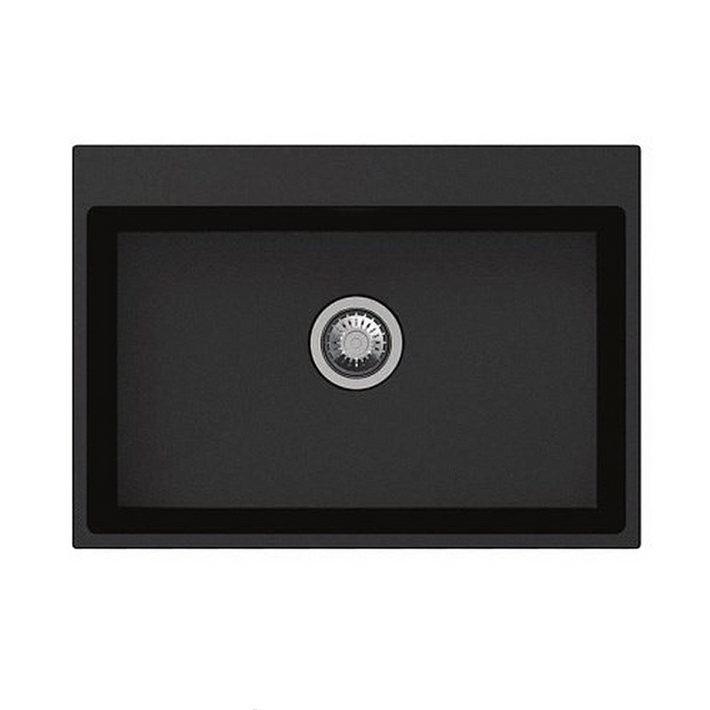 Carysil Black Single Bowl Granite Stone Kitchen Sink Top/Under Mount 680 x 500 x 220mm