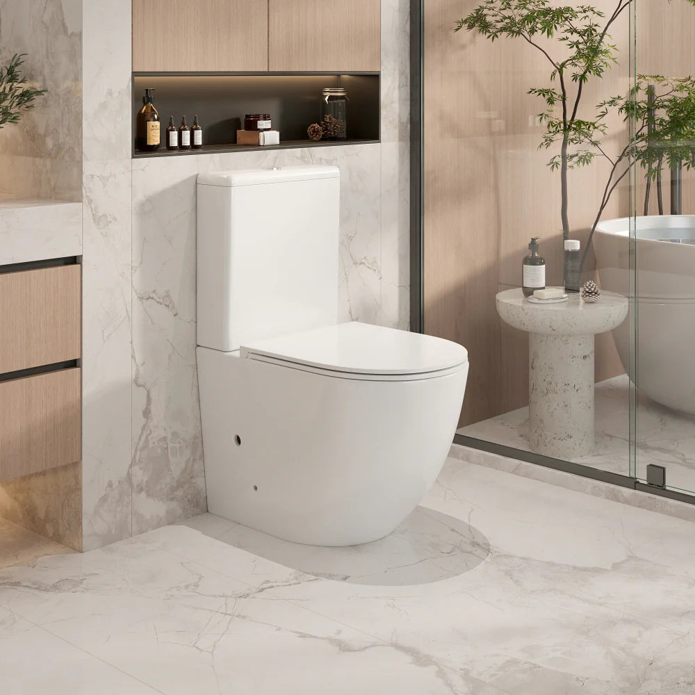 Cera Rimless Back To Wall Toilet Suite (Gloss White)