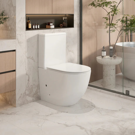 Cera Rimless Back To Wall Toilet Suite (Gloss White)