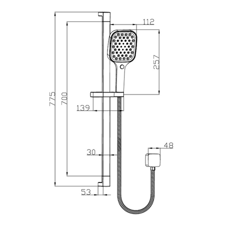 Ceram Sliding Shower Set Drawing