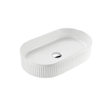 POS Fluted Gloss/Matte White Basin (Oval: 580x360x120)