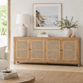 Charleston Four Door Teak Sideboard – Natural - 2m