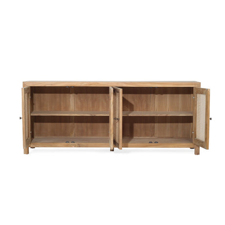 Charleston Four Door Teak Sideboard – Natural 2m