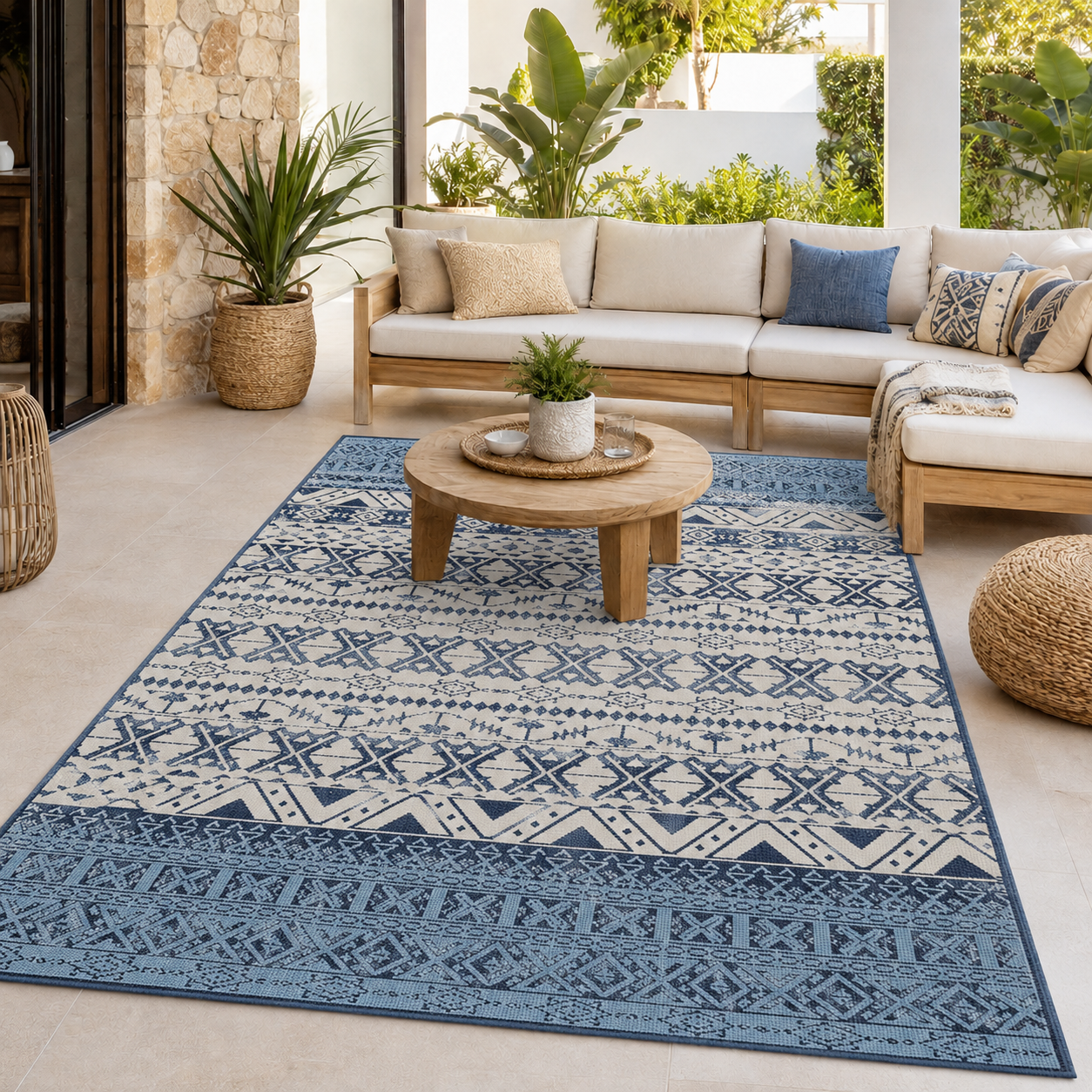 Seaside 3333 White Blue Rug