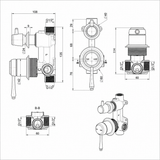 Mica heritage shower mixer diverter – trim kit only