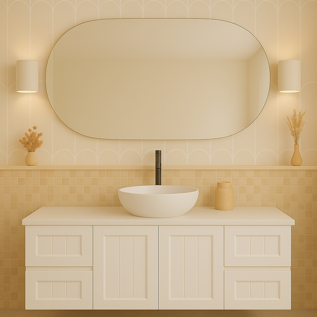 ACACIA SHAKER Matte White PVC Wall Hung Vanity 1200 (Single Bowl)