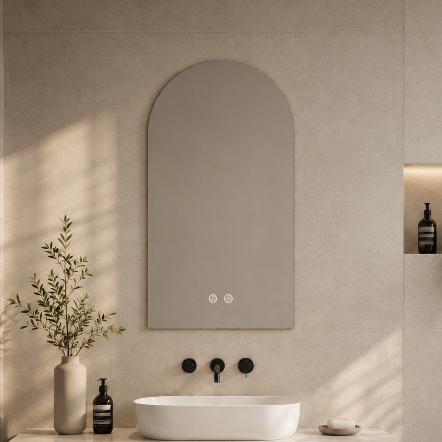 RIVA AR1 Backlit LED Arch Frameless Mirror 800/900mm